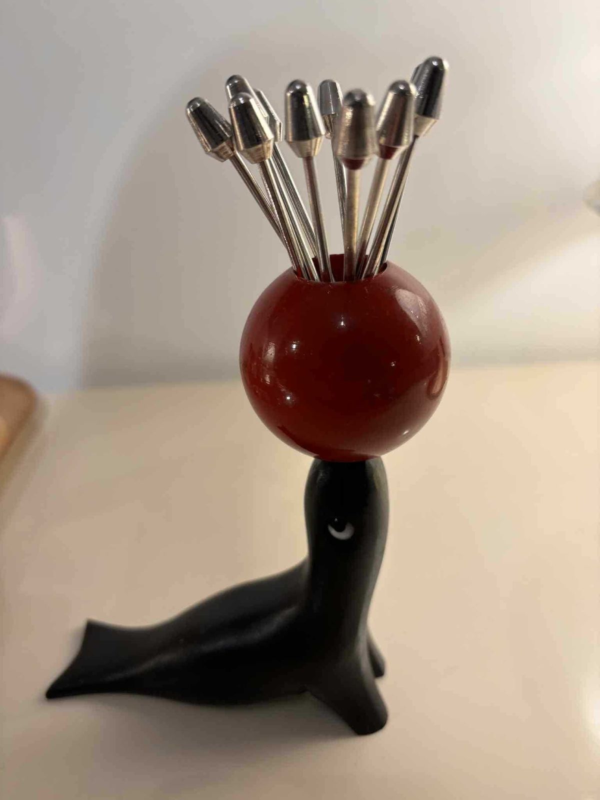 Seal Cocktail Pick Holder Vintage Mid Century Modern – Made In France photo vintage