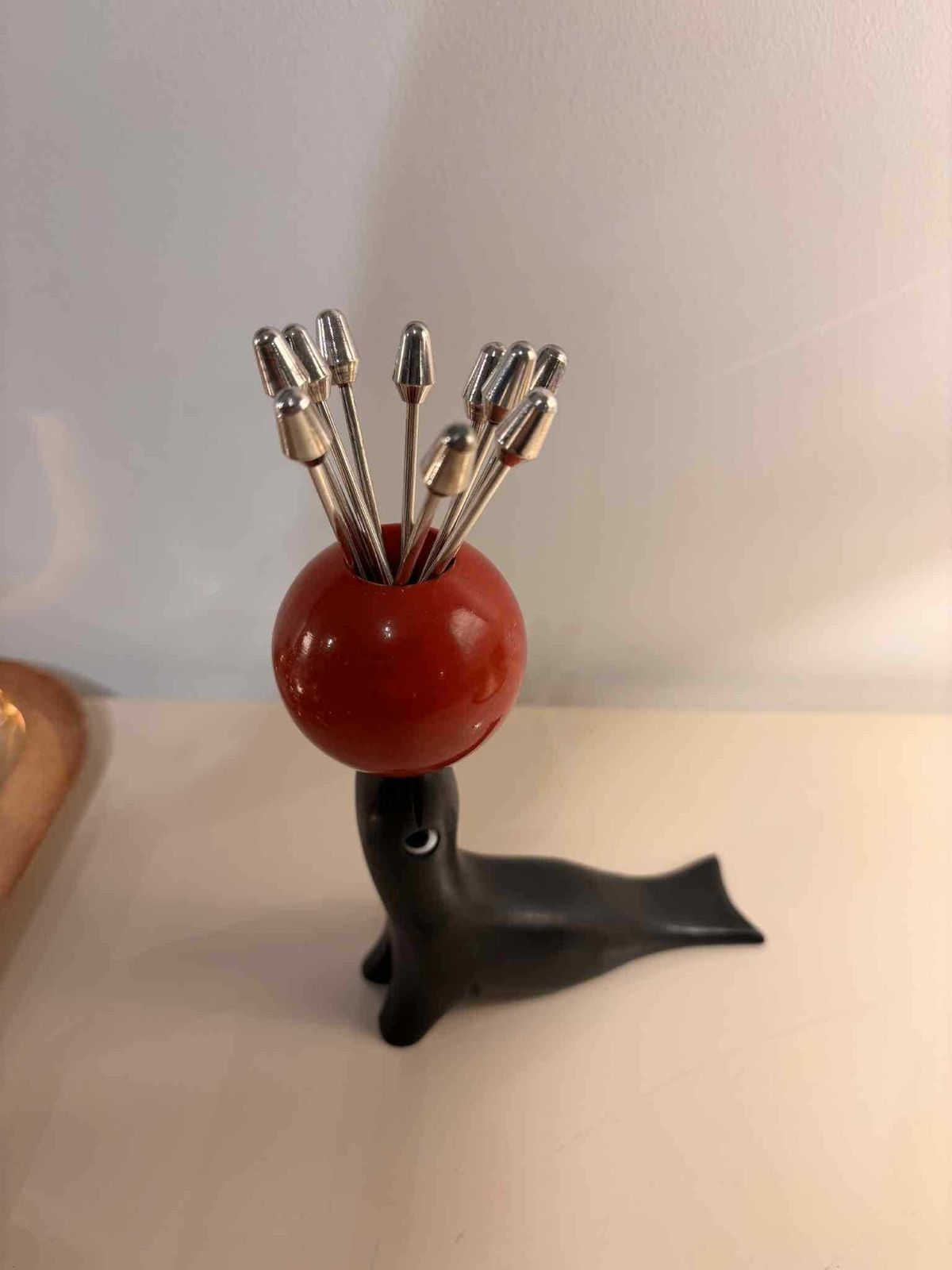 218.0 Seal Cocktail Pick Holder Vintage Mid Century Modern – Made In France photo