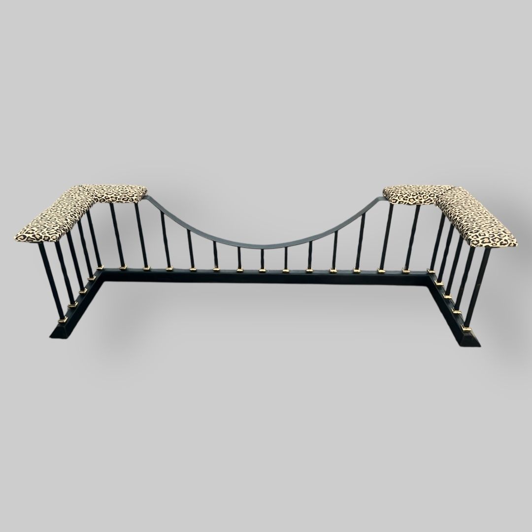 Upholstered Club Fender In Warner House Leopard Fabric photo furniture