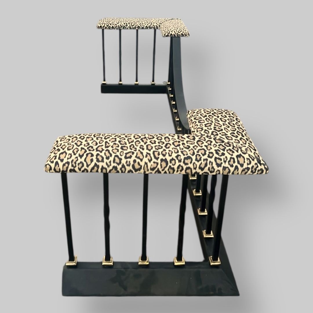 Upholstered Club Fender In Warner House Leopard Fabric photo Home Fixtures