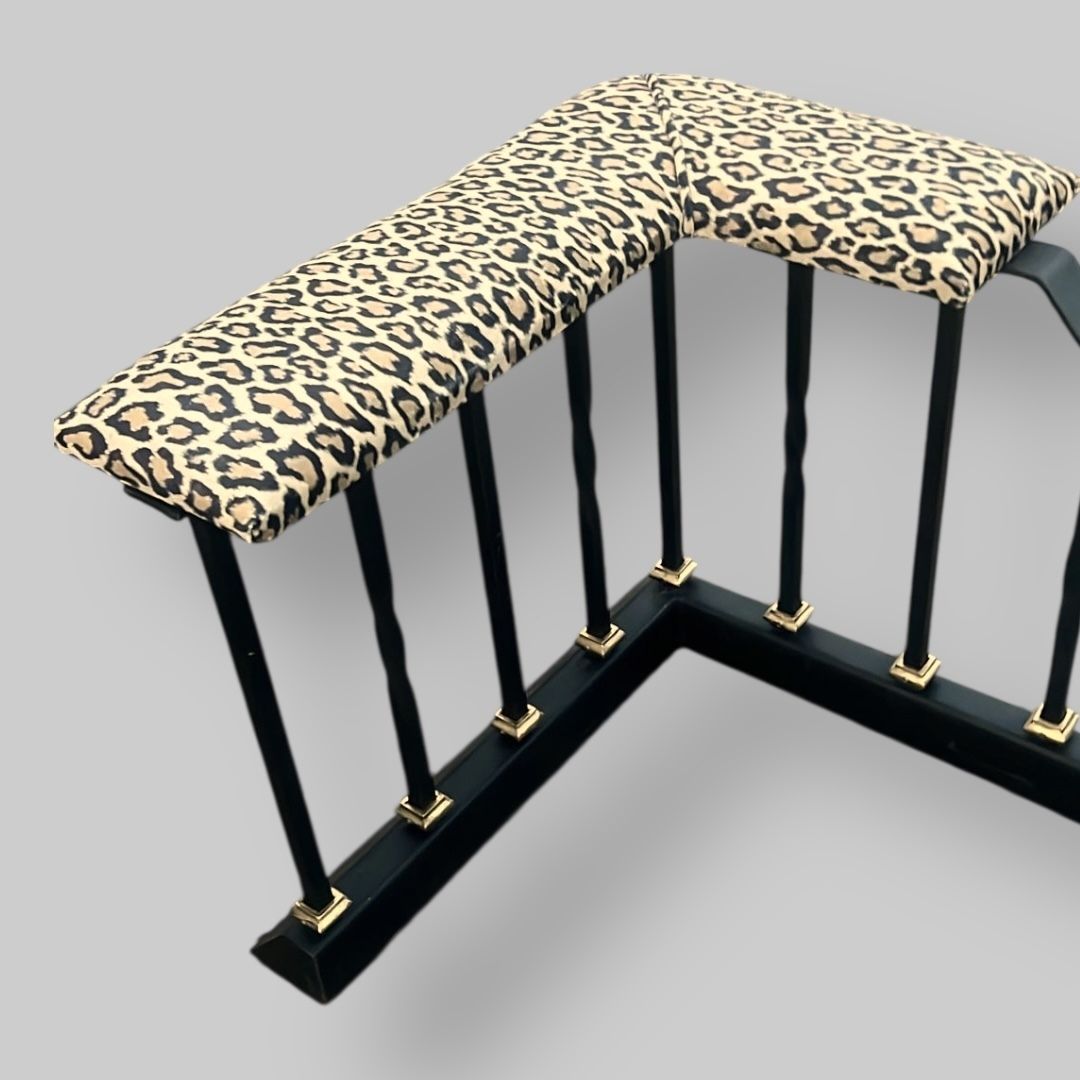 Upholstered Club Fender In Warner House Leopard Fabric photo 3500.0