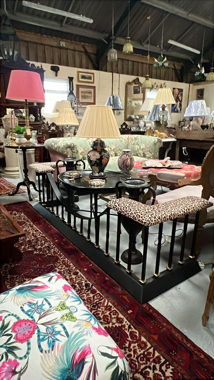 Upholstered Club Fender In Warner House Leopard Fabric photo buy