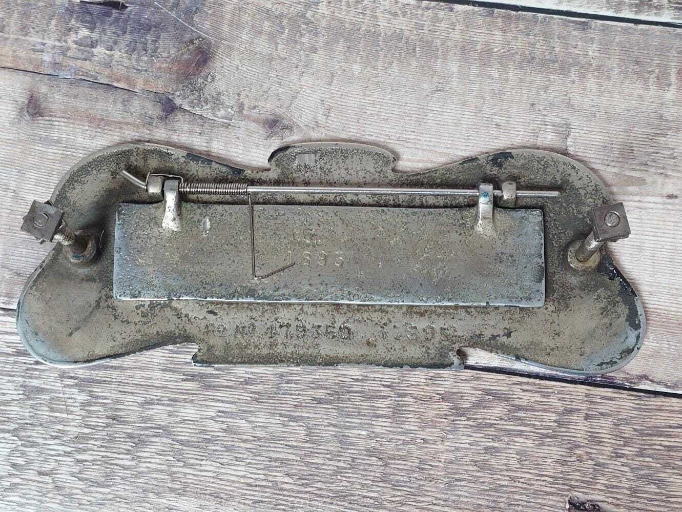 Antique Solid Nickel Letter Box Slot, Early 1900s Letterbox photo vintage