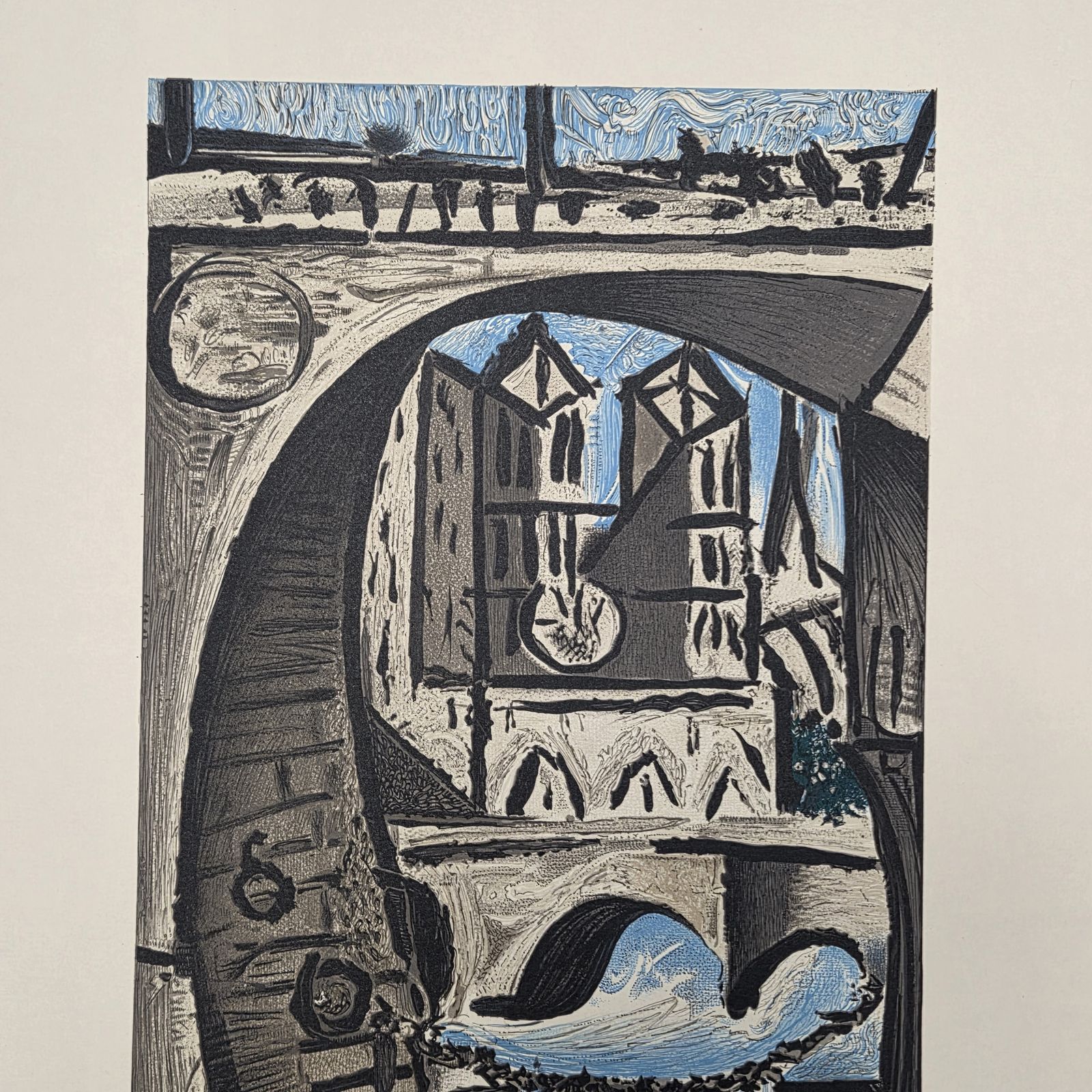 Pablo Picasso (D’après) – La Seine Et Notre Dame, Lithographie Ea, Mourlot Paris photo vintage