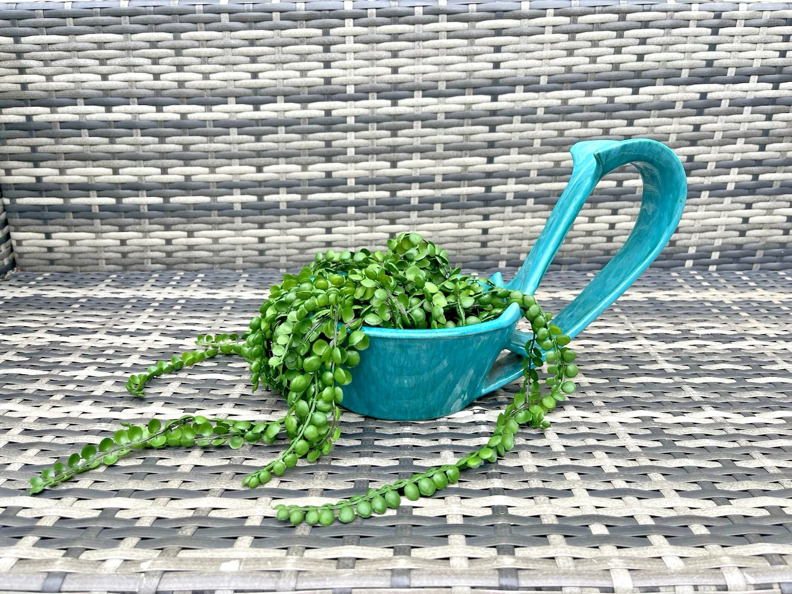 Large Mid Century Marcello Fantoni Italian Pottery Turquoise Planter Plant Pot photo furniture