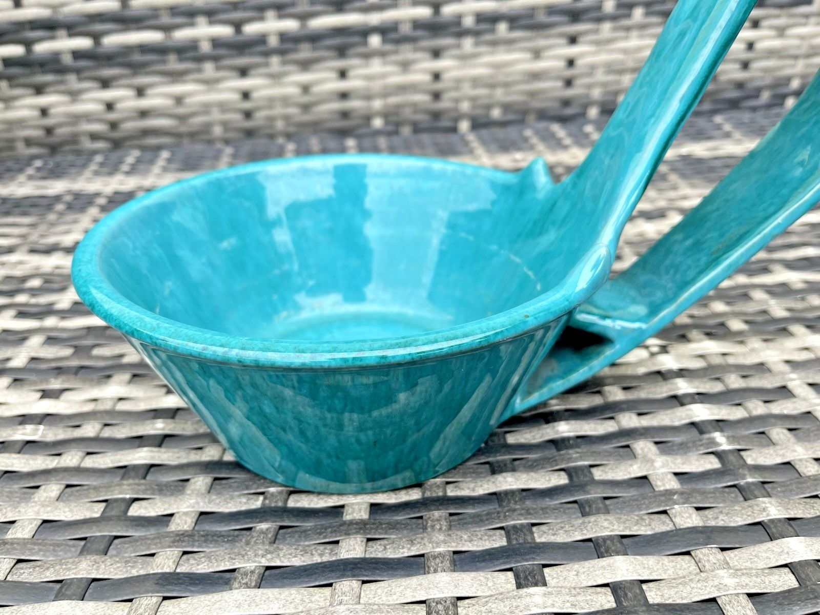 185.0 Large Mid Century Marcello Fantoni Italian Pottery Turquoise Planter Plant Pot photo