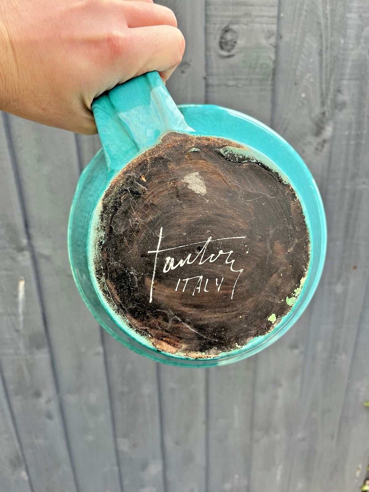 photo buy Large Mid Century Marcello Fantoni Italian Pottery Turquoise Planter Plant Pot