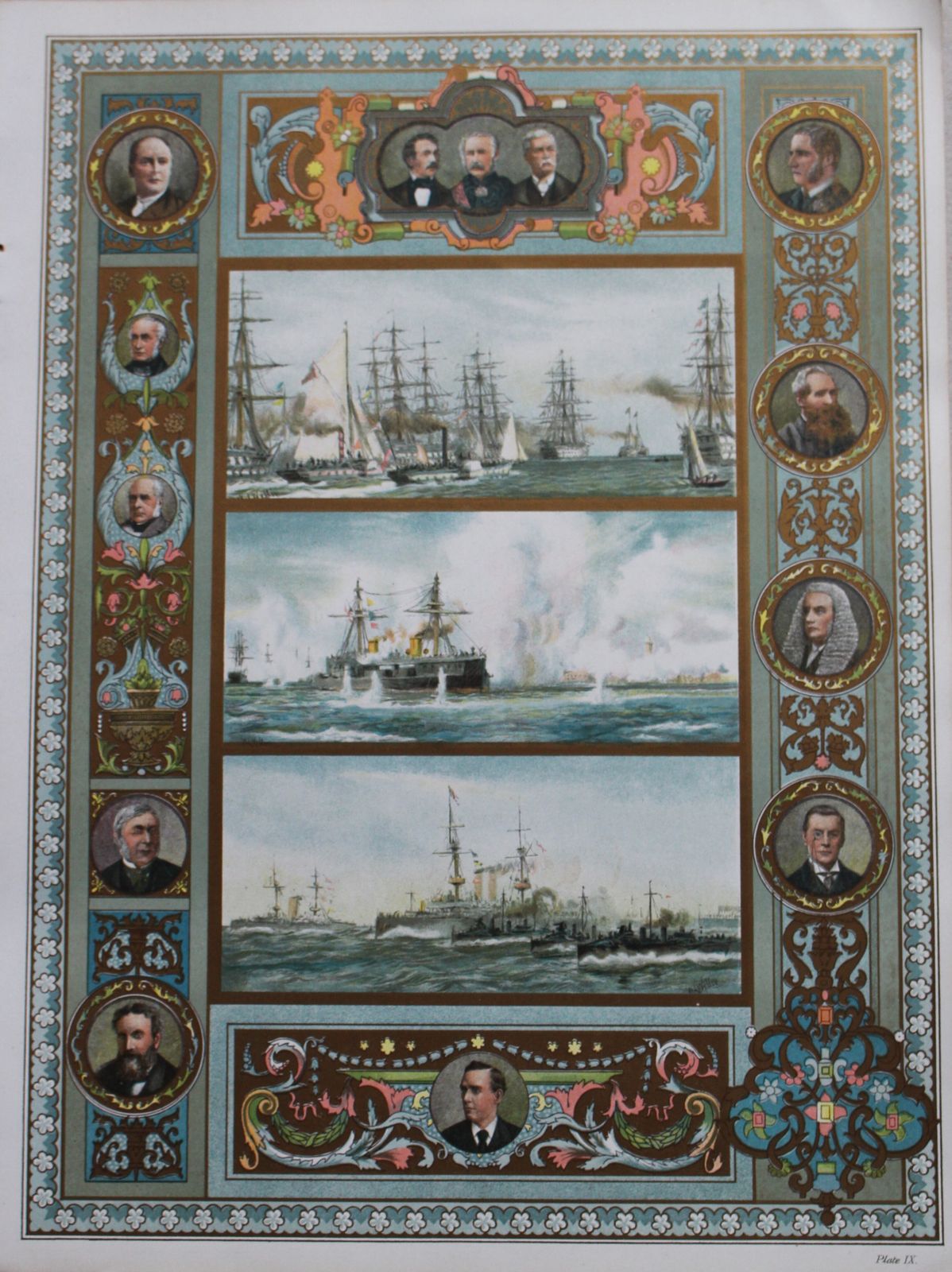 125.0 Antique Set Of 10 Chromolithographs Celebrating Queen Victoria’s Diamond Jubilee photo