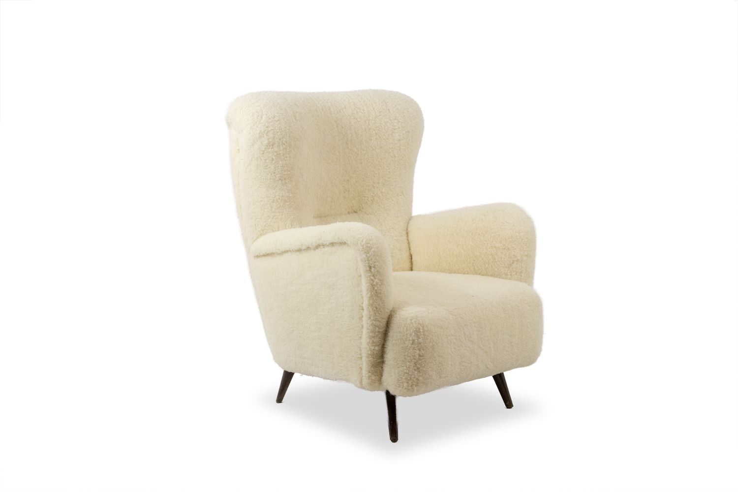 Armchair, Or Bergère, With Its Bouclette Fabric. 1950s