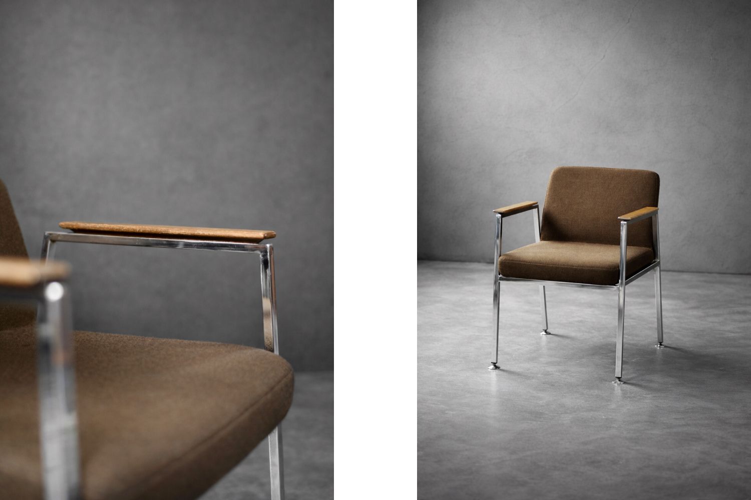 Mid Century Modern German Brown Conference Chair From Drabert, 1970s photo for sale