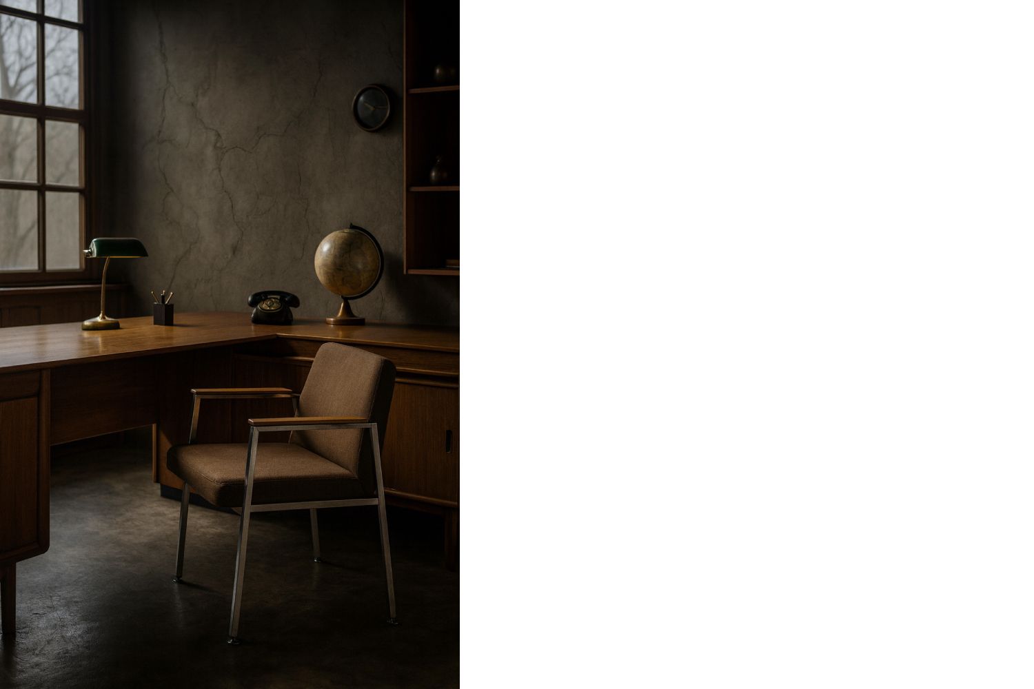 Mid Century Modern German Brown Conference Chair From Drabert, 1970s photo buy
