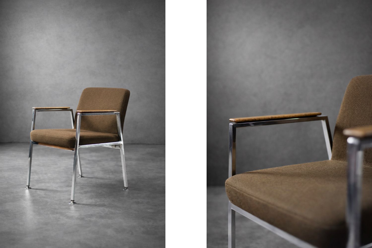 photo vintage Mid Century Modern German Brown Conference Chair From Drabert, 1970s