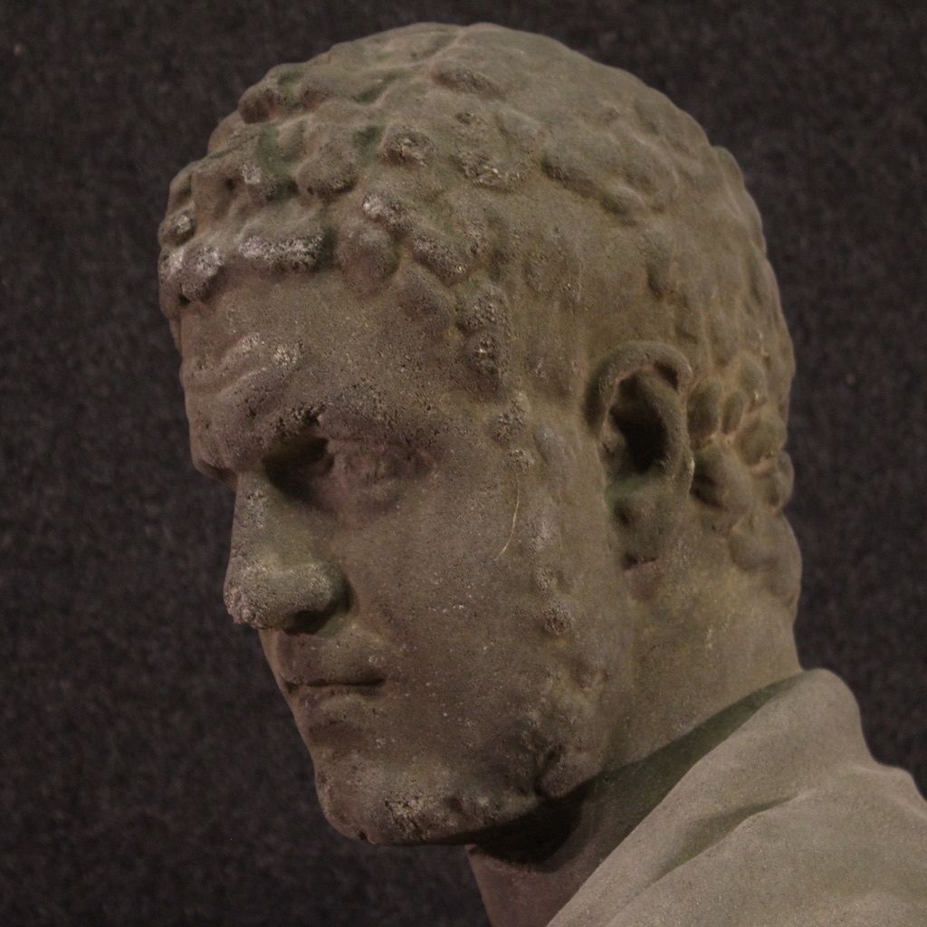 20th Century Cement Sculpture, Bust Of Emperor Caracalla photo furniture