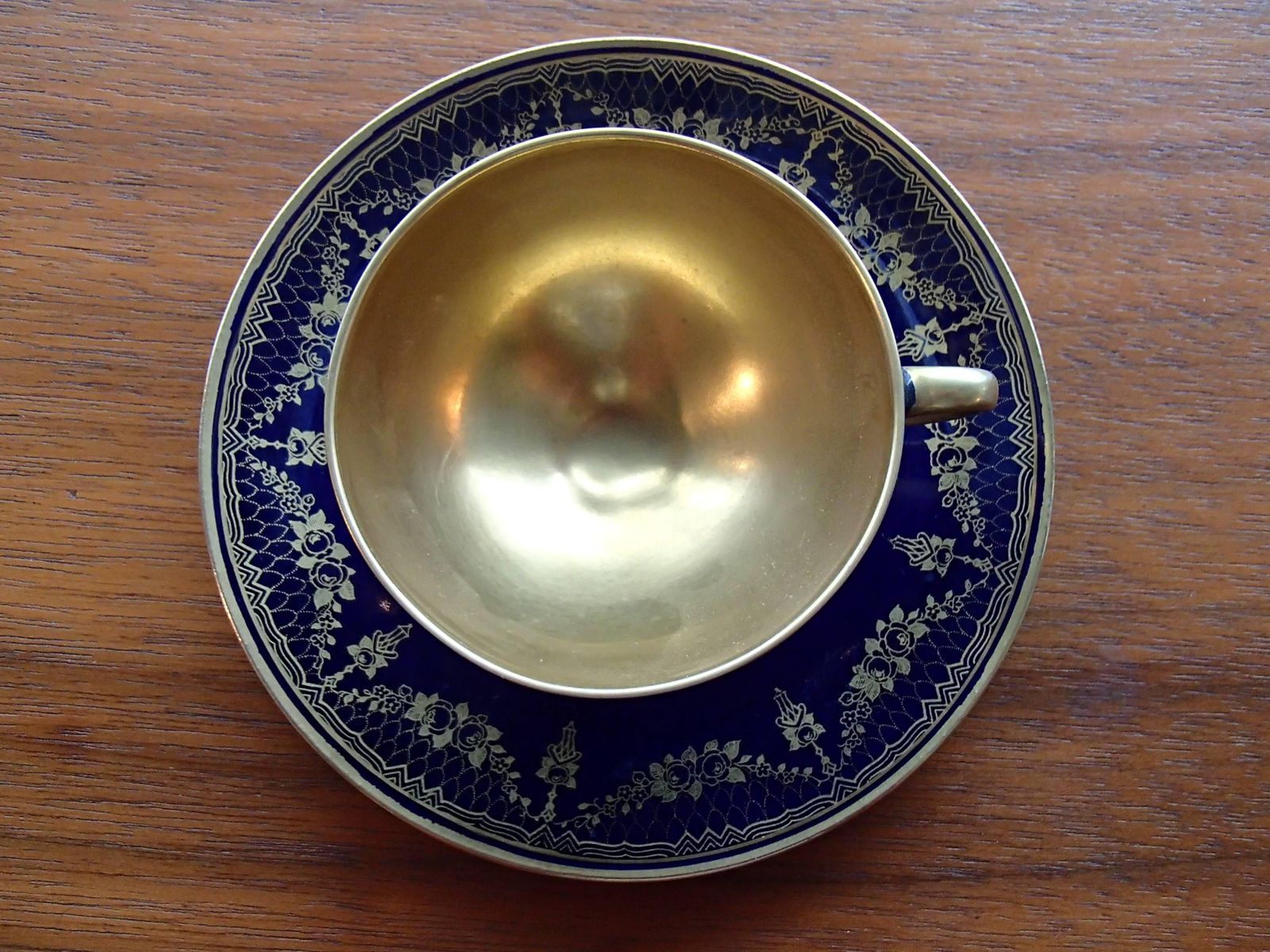 20th Century Bavaria Jaegers Coffee Cup Cobalt Blue/Gold photo furniture
