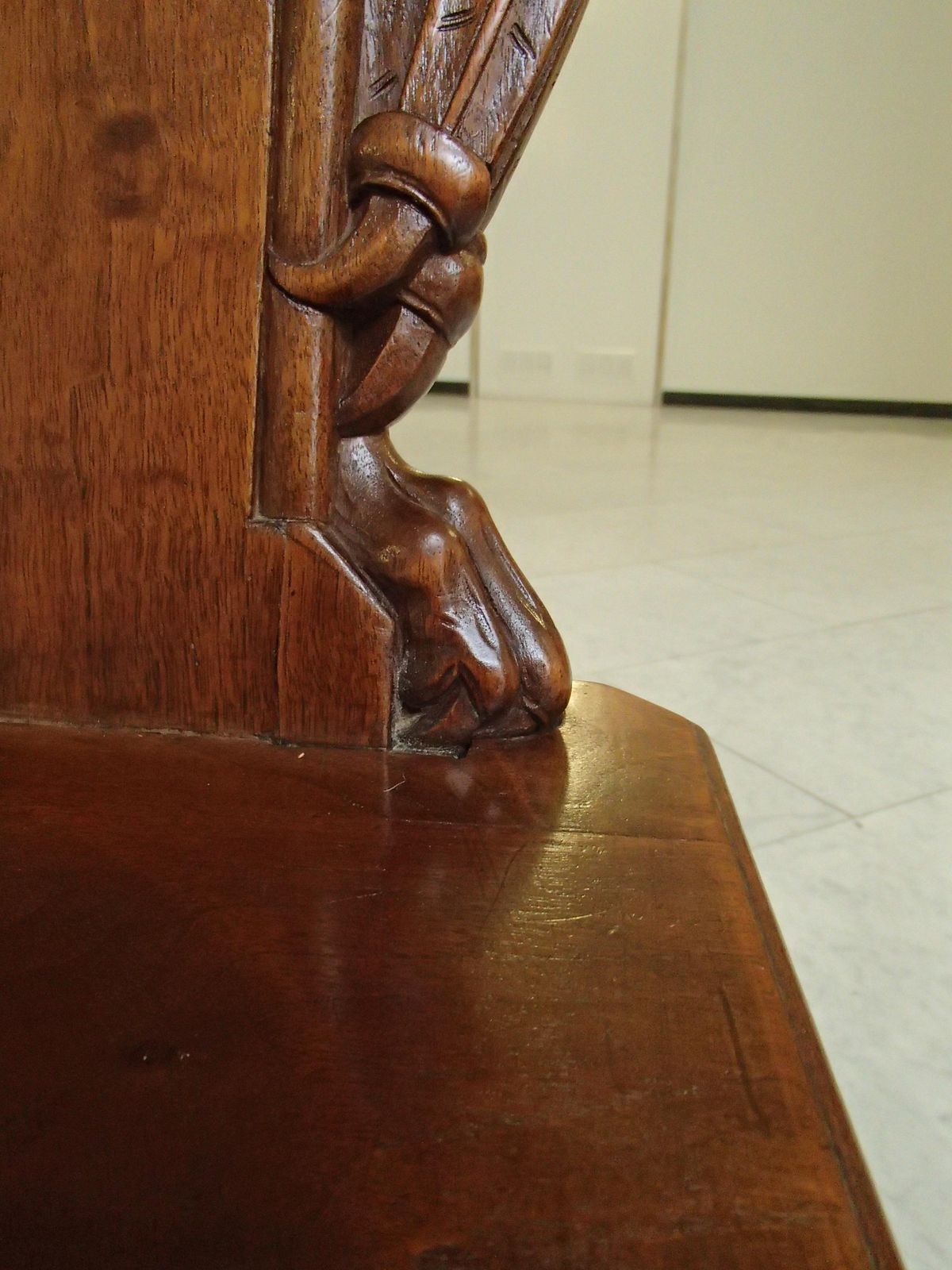 18th Century Brutalist Wooden Chair Carved With Fabulous Creature photo for sale