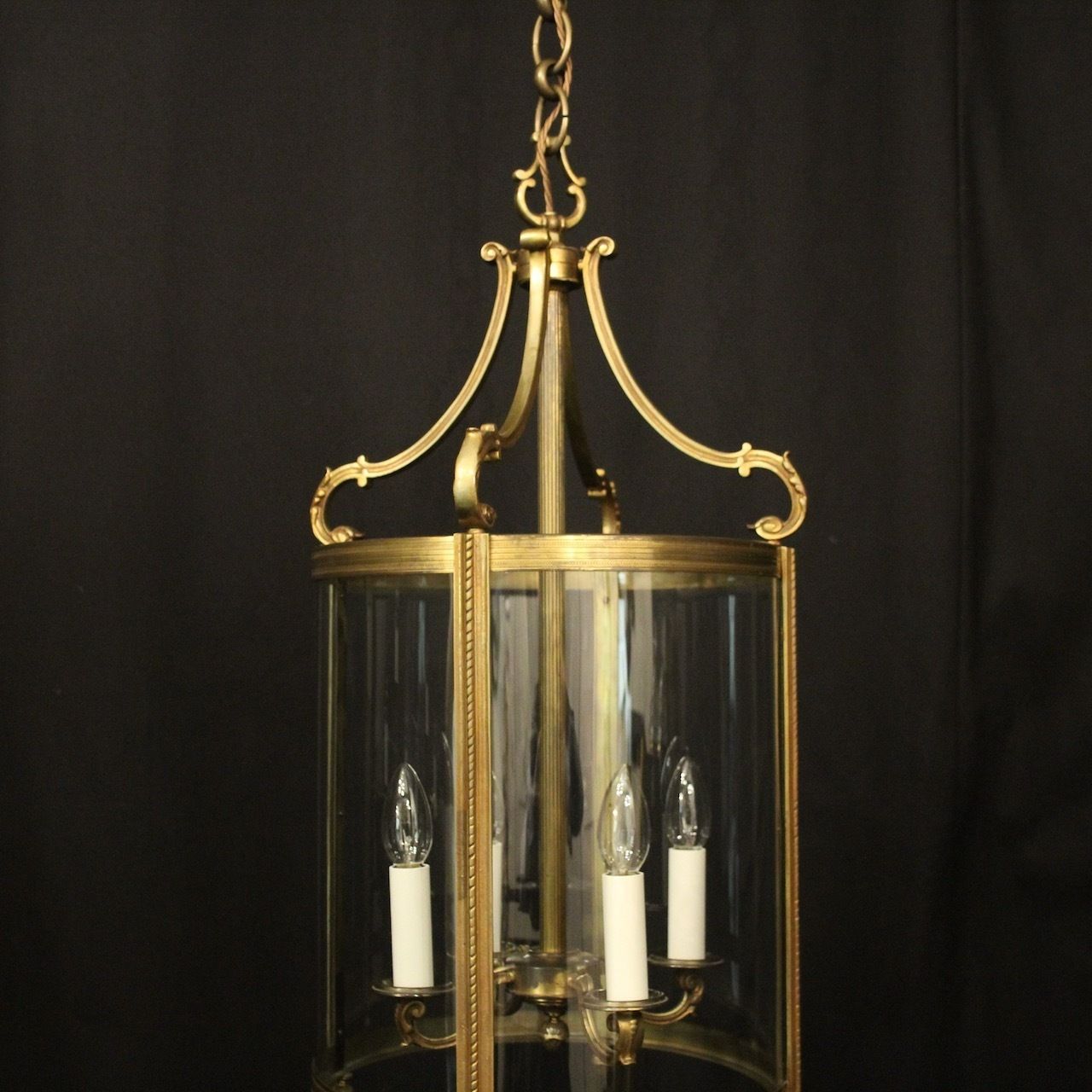 French Gilded Bronze Antique Hall Lantern photo 3750.0