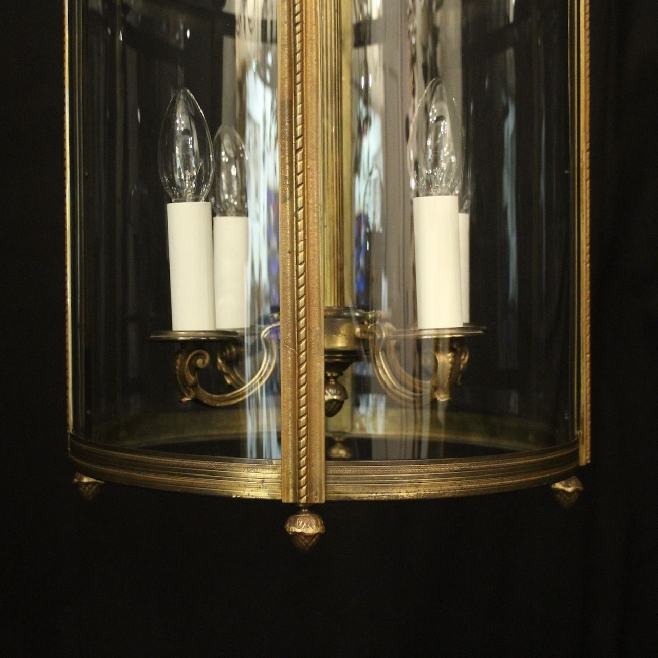 French Gilded Bronze Antique Hall Lantern photo vinterior