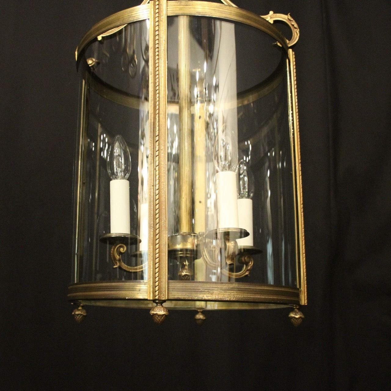 French Gilded Bronze Antique Hall Lantern photo vintage