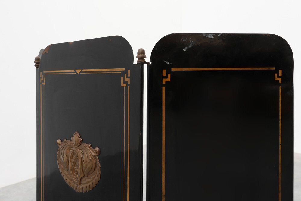 Art Deco French Black And Gold Fireplace Screen 1930s photo for sale