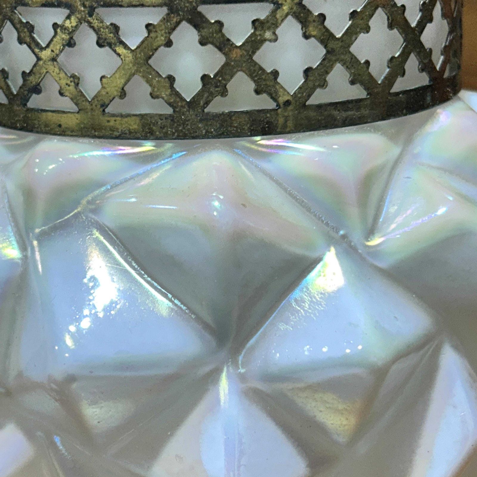 Superb Bohemian Art Nouveau Mother Of Pearl Glass Rose Bowl Applied Kralik photo buy