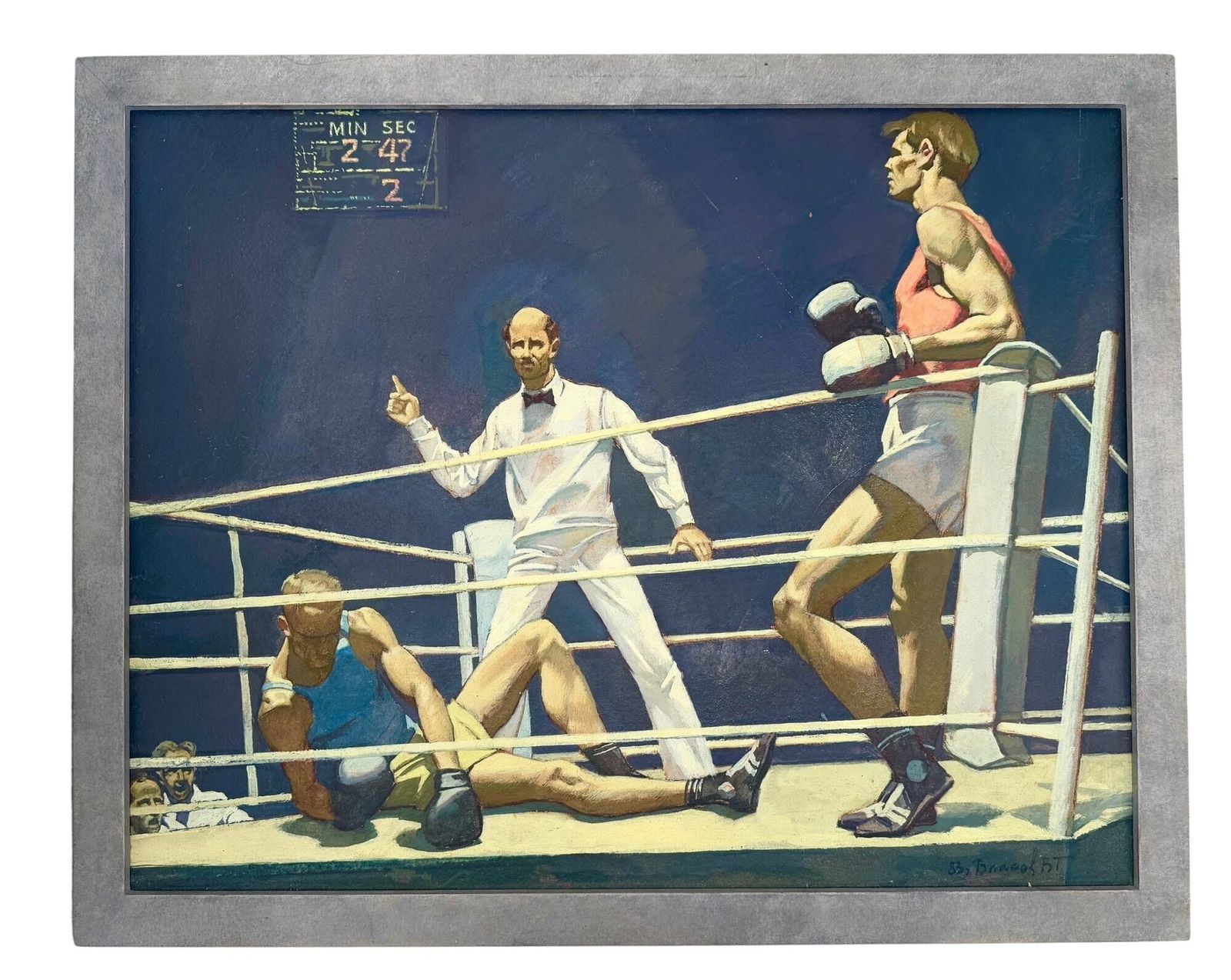 "The Knockout" By Russian Artist Vladimir Grigorevich Vlasov 1927 1999 photo vintage