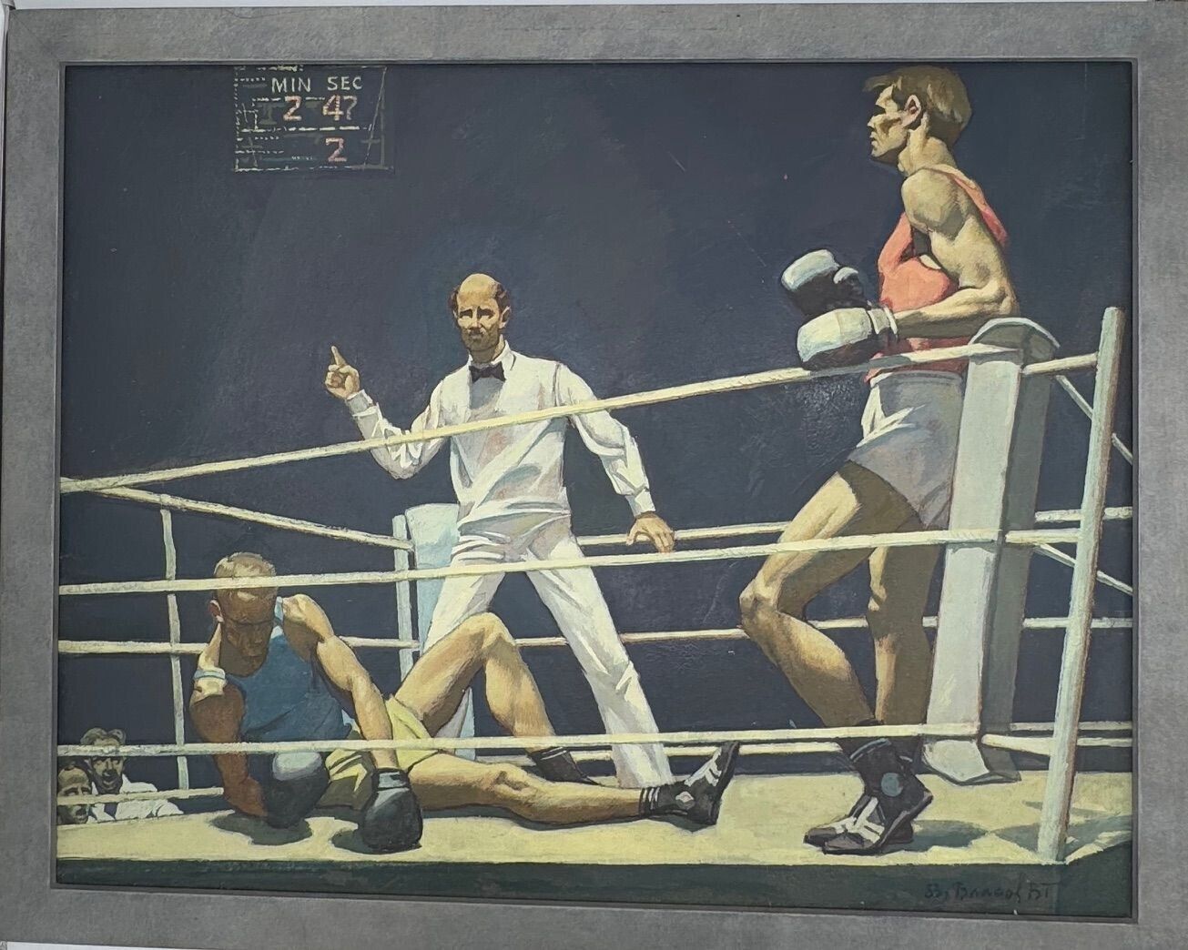 photo vintage "The Knockout" By Russian Artist Vladimir Grigorevich Vlasov 1927 1999