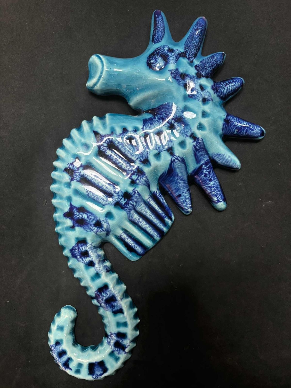 Art Seahorse Decor Patina Blue Wall Decor Art Coastal Decor Aqua Blue Copper Kitchen Beach photo