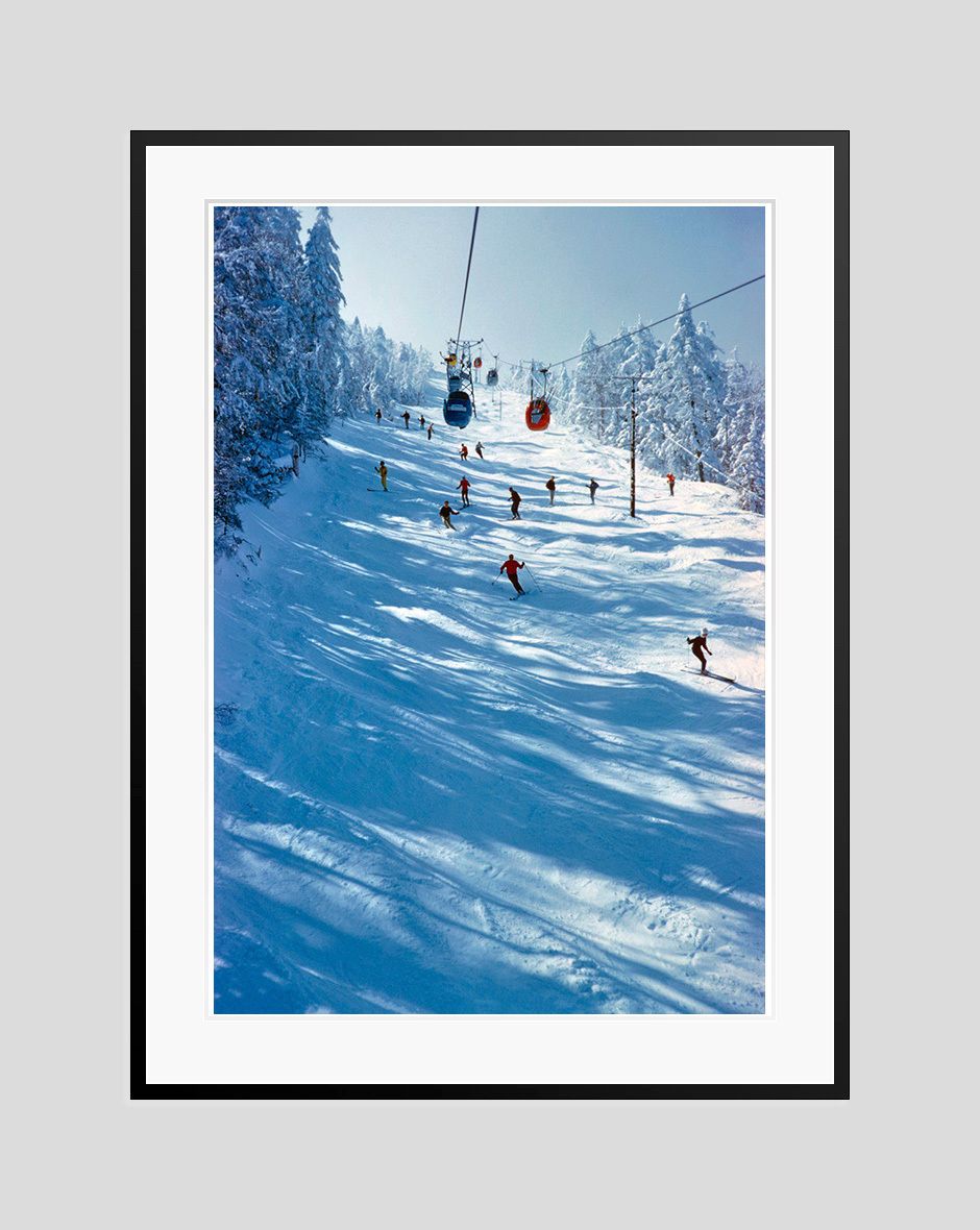 Toni Frissell 'Sugarbush Vermont Skiers' Archival Pigment Print Framed In Black photo furniture