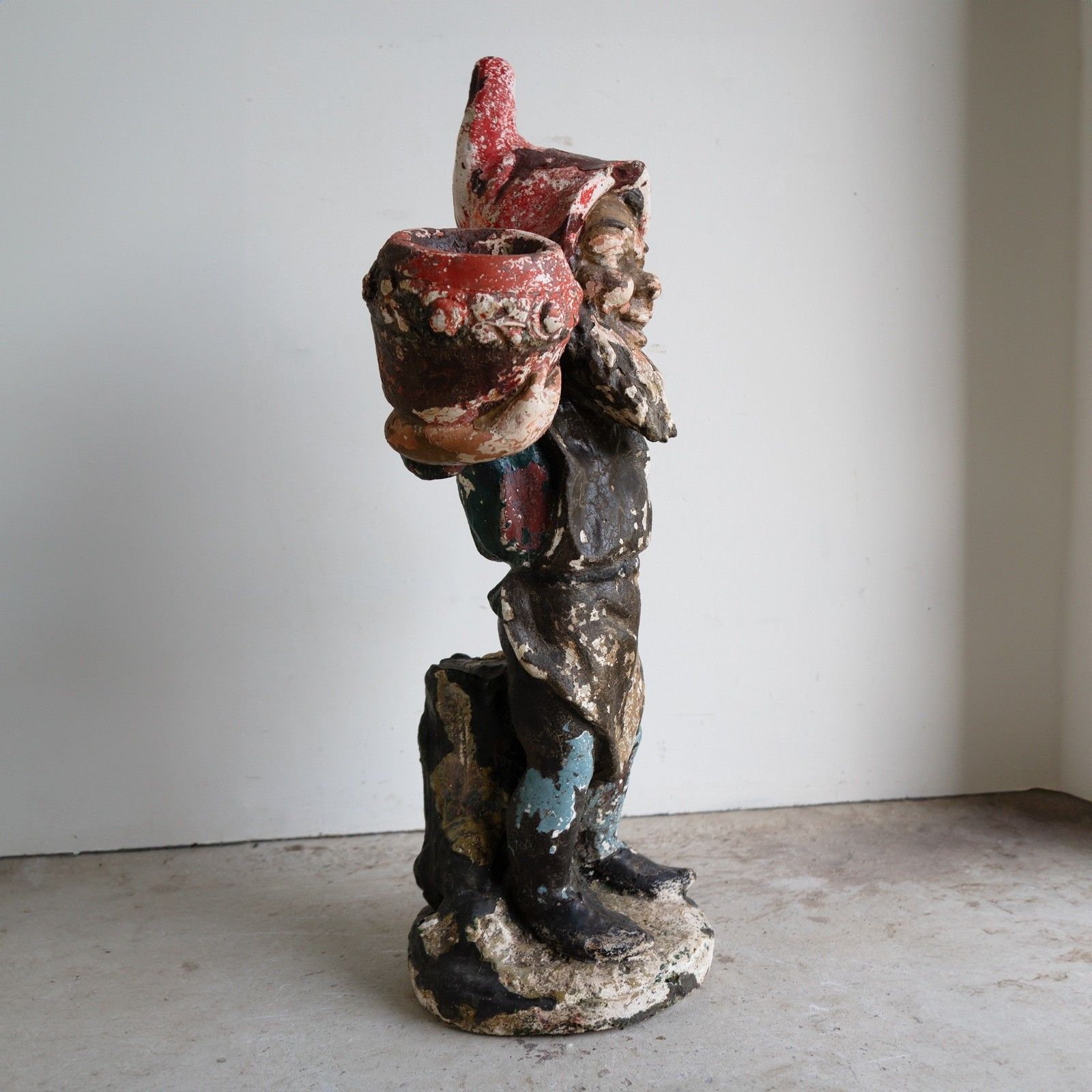 Large Antique German Painted Garden Gnome Figure, C. 1920s photo vintage
