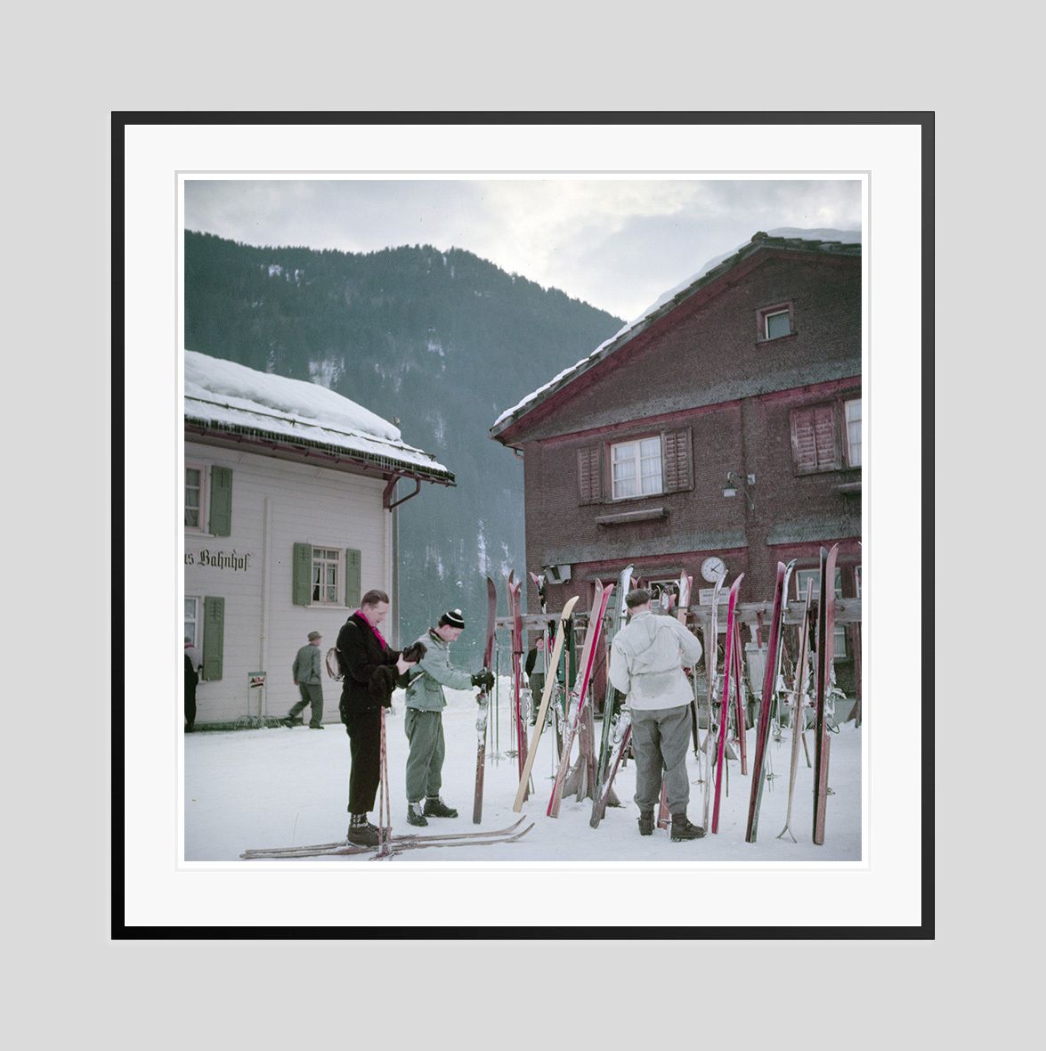 Toni Frissell 'Alpine Railway Station' Archival Pigment Print Framed In Black photo furniture