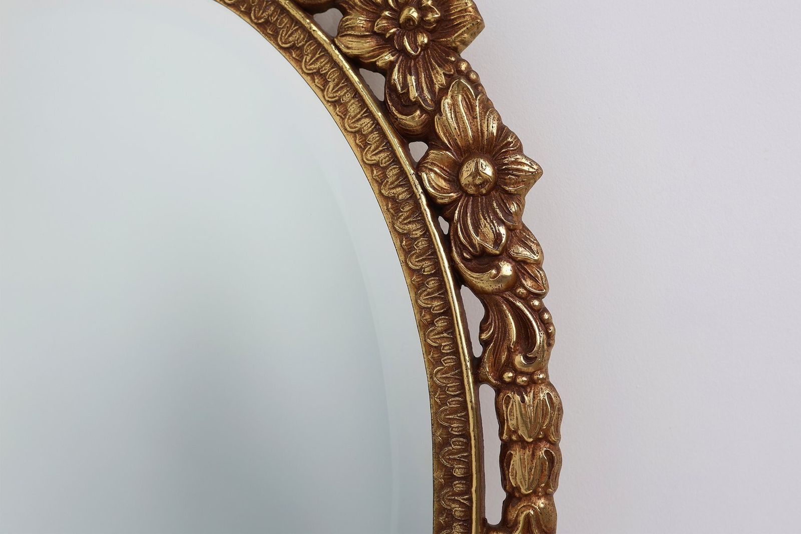Vintage French Baroque Louis XV Style Metal Mirror 1950s photo Home Decor