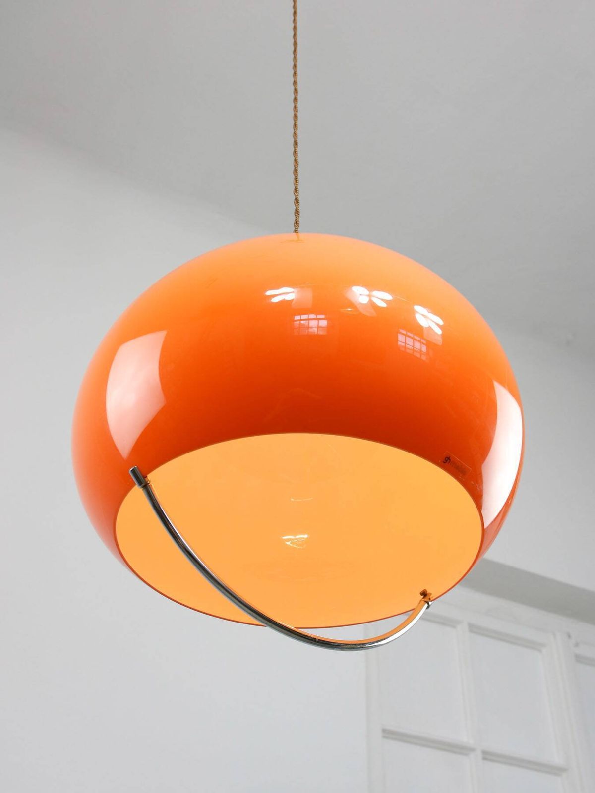 photo for sale Space Age Orange Jolly Pendant Light By Guzzini, 1960s
