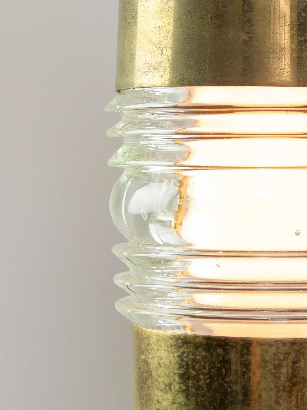 Vintage Italian Brass And Glass Lantern Pendant Light, 1960s photo vintage