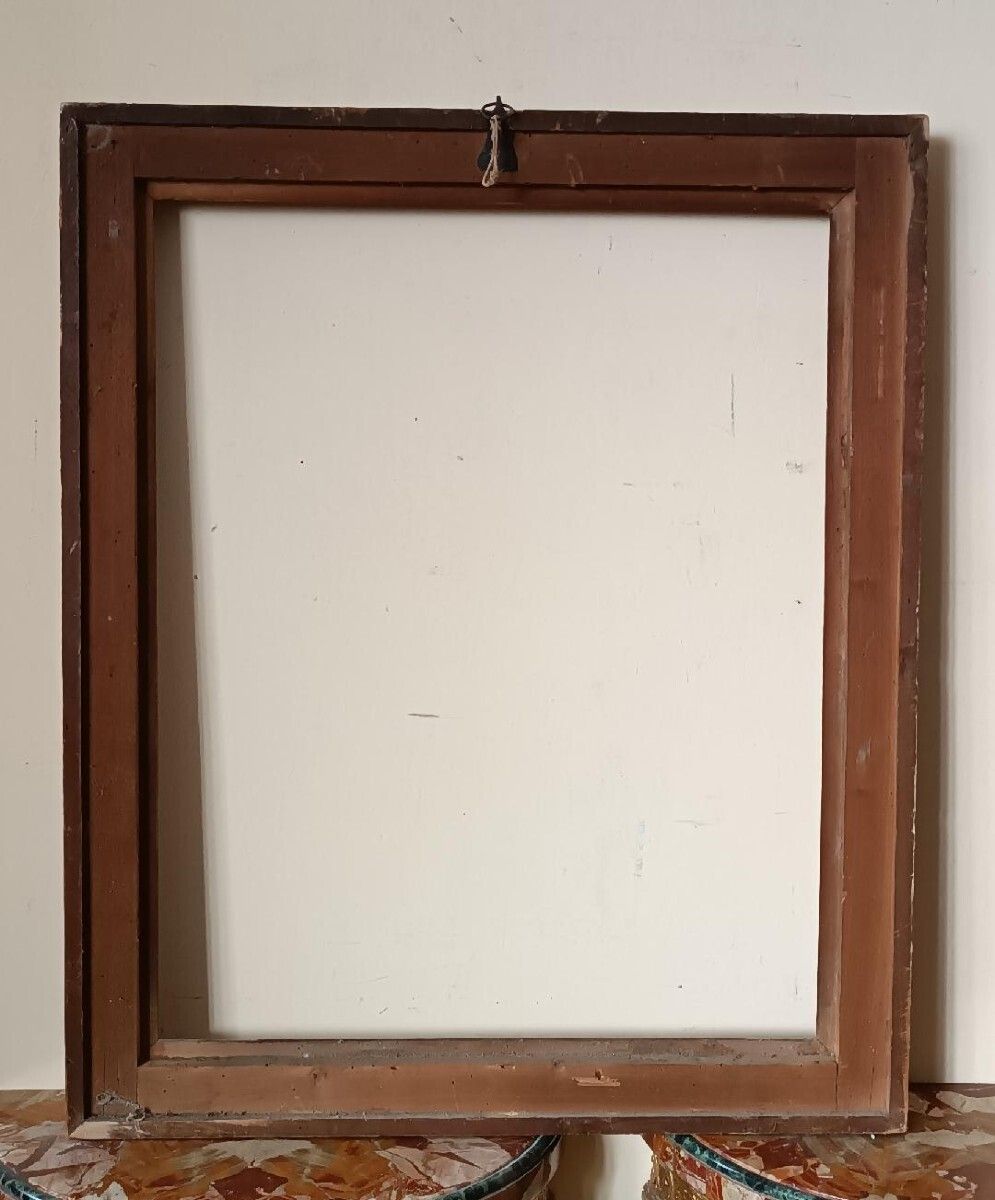 Antique Lacquered And Gilded Frame From The Late 17th Century, Italy photo vintage