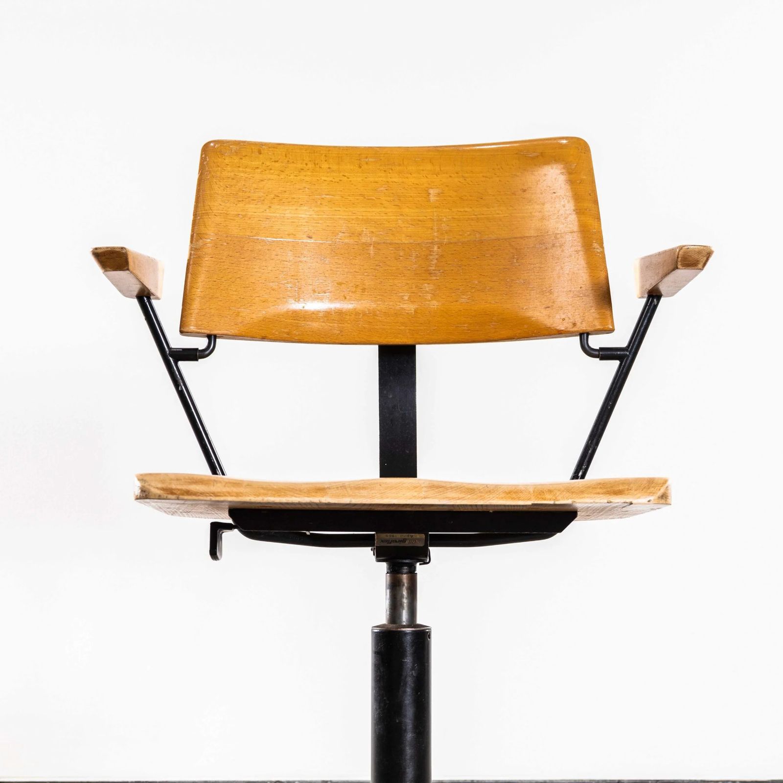 1960’s Giroflex Angular Swivel Desk Chair With Metal Rod Arms photo 414.0