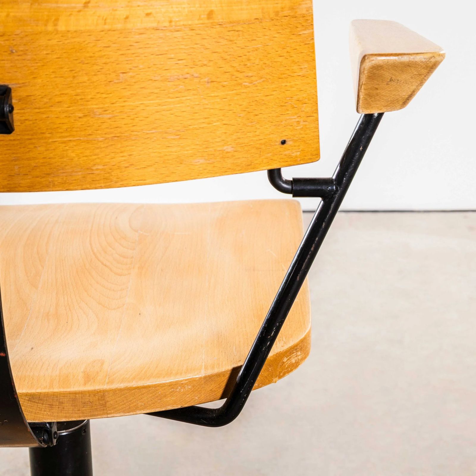 1960’s Giroflex Angular Swivel Desk Chair With Metal Rod Arms photo vintage