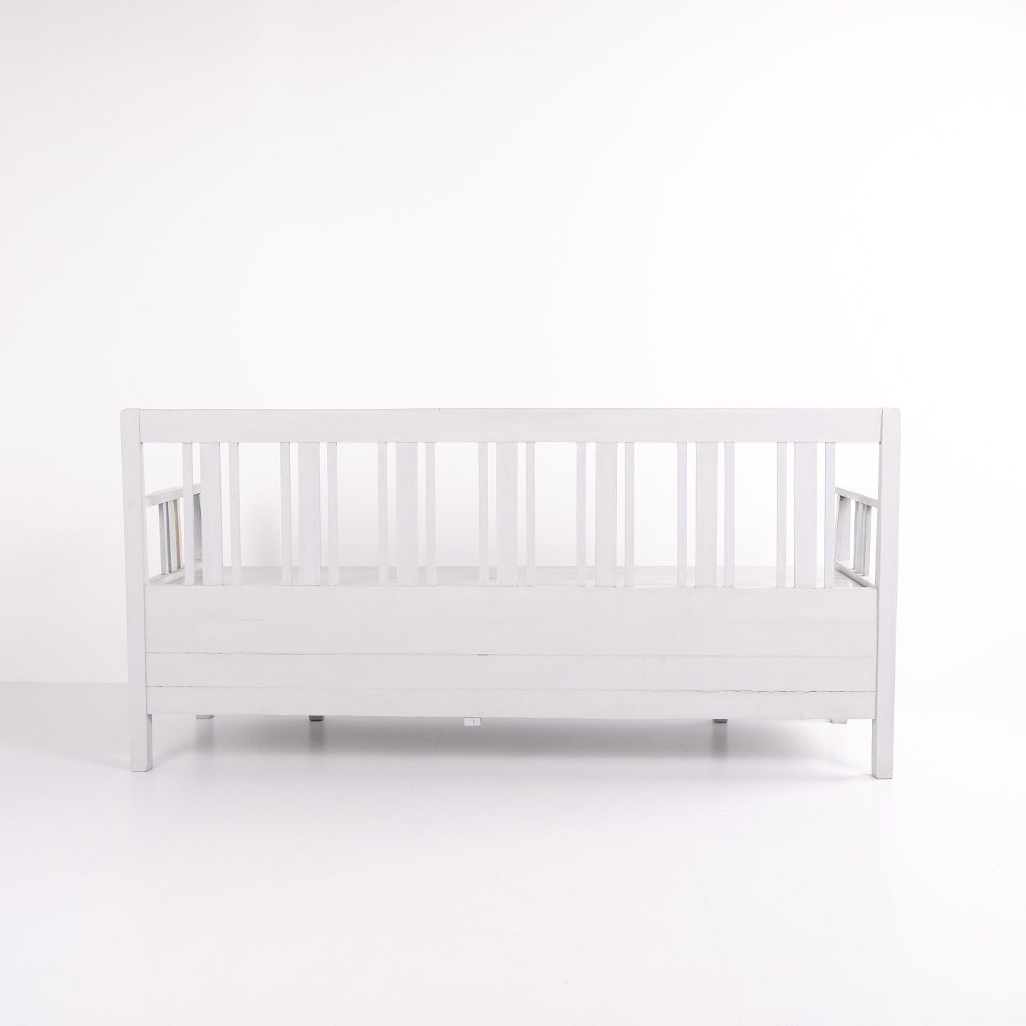 Swedish Beater Bench   Grey Painted   Antique   Painted Pine   Year 1860s photo for sale