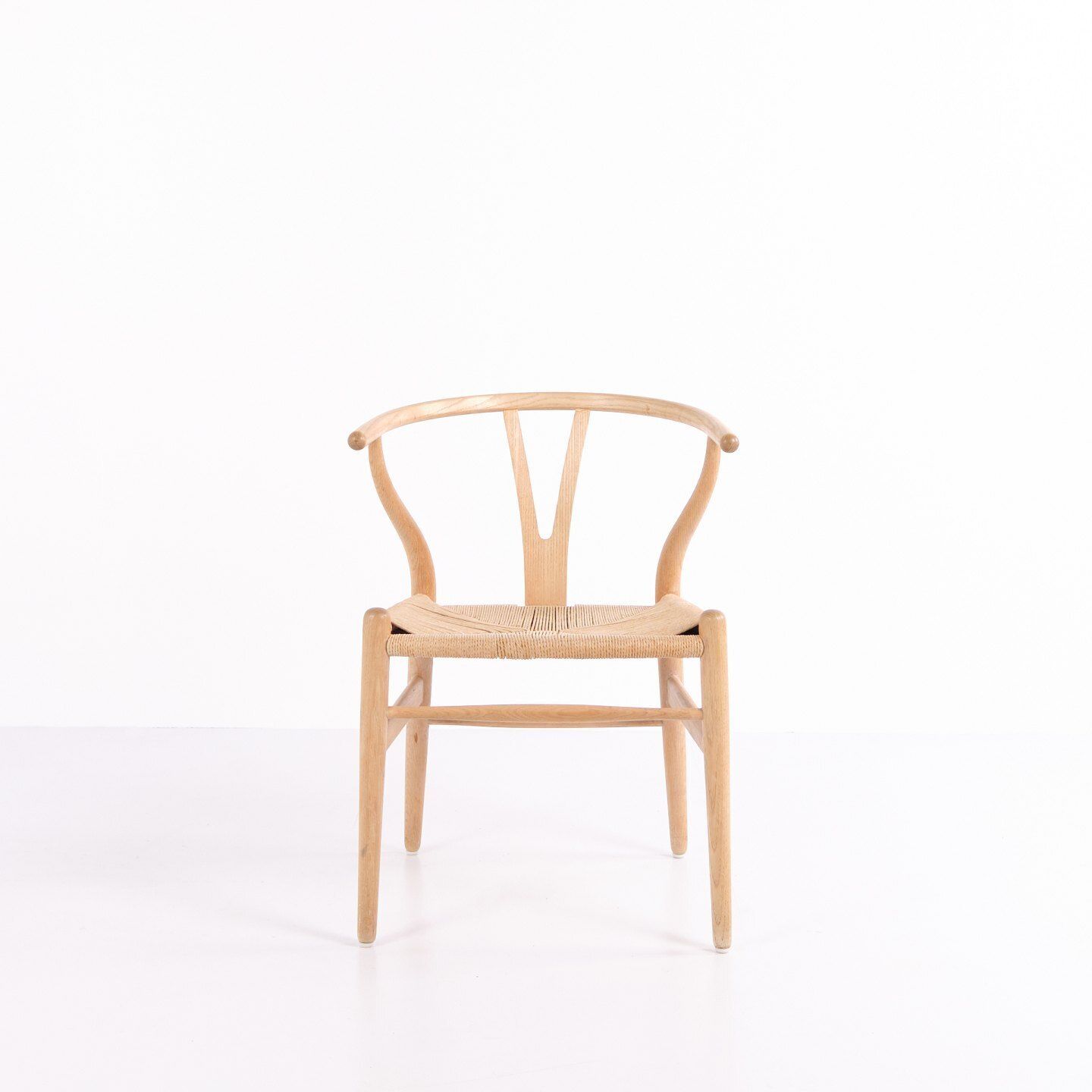 Set Of Wishbone Chairs   Model Ch24   Oak & Natural Wicker   Hans J. Wegner   Carl Hansen & Son   1960s photo furniture