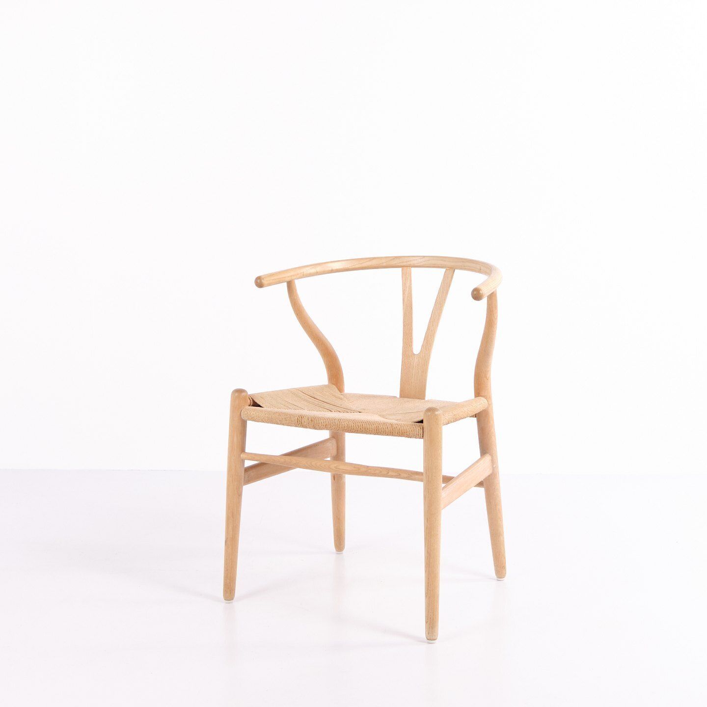 Set Of Wishbone Chairs   Model Ch24   Oak & Natural Wicker   Hans J. Wegner   Carl Hansen & Son   1960s photo 2595.0
