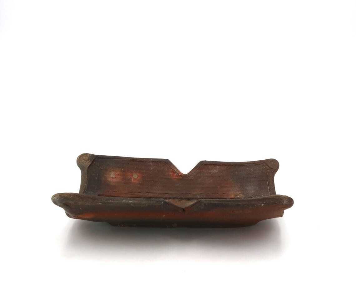 French Stoneware Ceramic Dish By Eric Astoul La Borne 1998  Wabi Sabi Home Decor Tray Ring Bowl Wood Firing photo furniture
