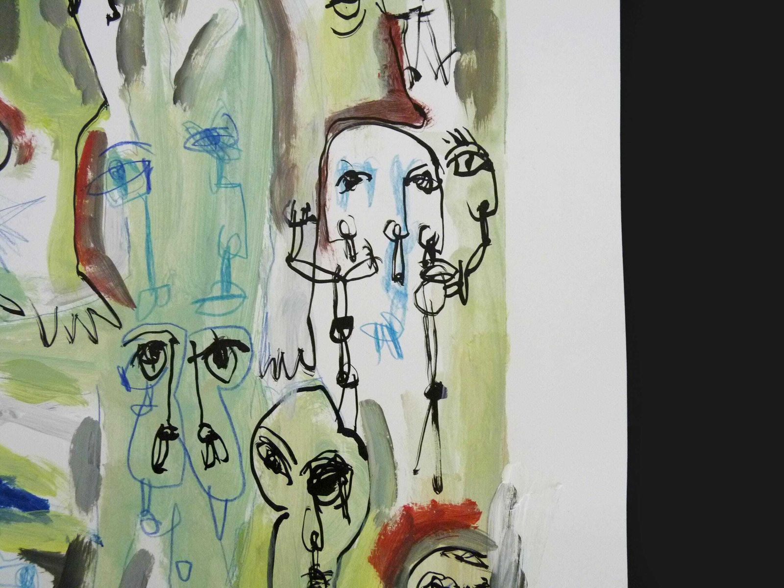Mixed Media, Art Brut/Figurative Art/Singular Art, Signed Kabian (Jean Baptiste), 50 X 65 Cm (19.68 X 25.59 In) photo 261.0