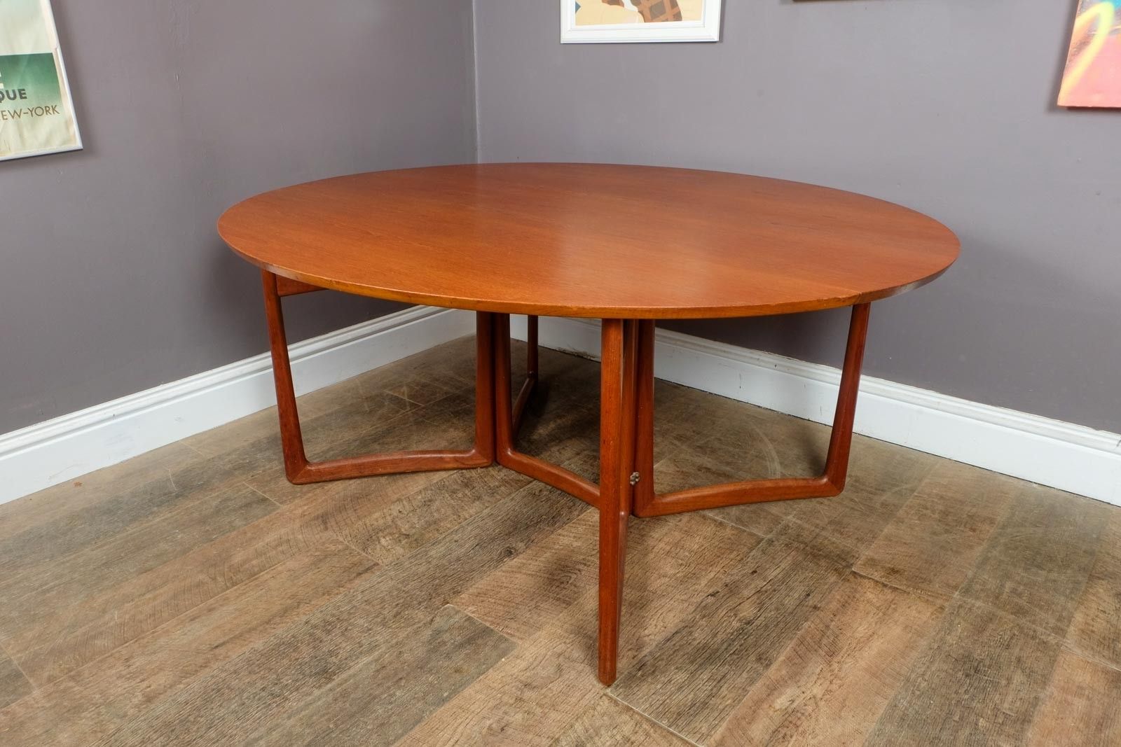 Peter Hvidt Teak Gateleg Drop Leaf Dining Table France & Son Danish Mid Century photo 2000.0