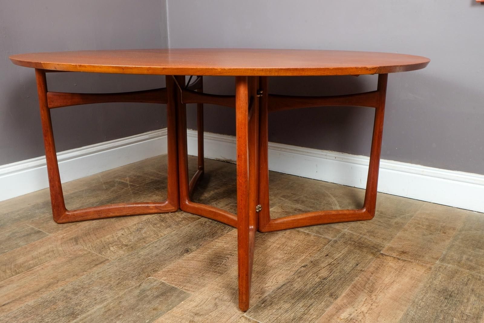 Peter Hvidt Teak Gateleg Drop Leaf Dining Table France & Son Danish Mid Century photo vinterior