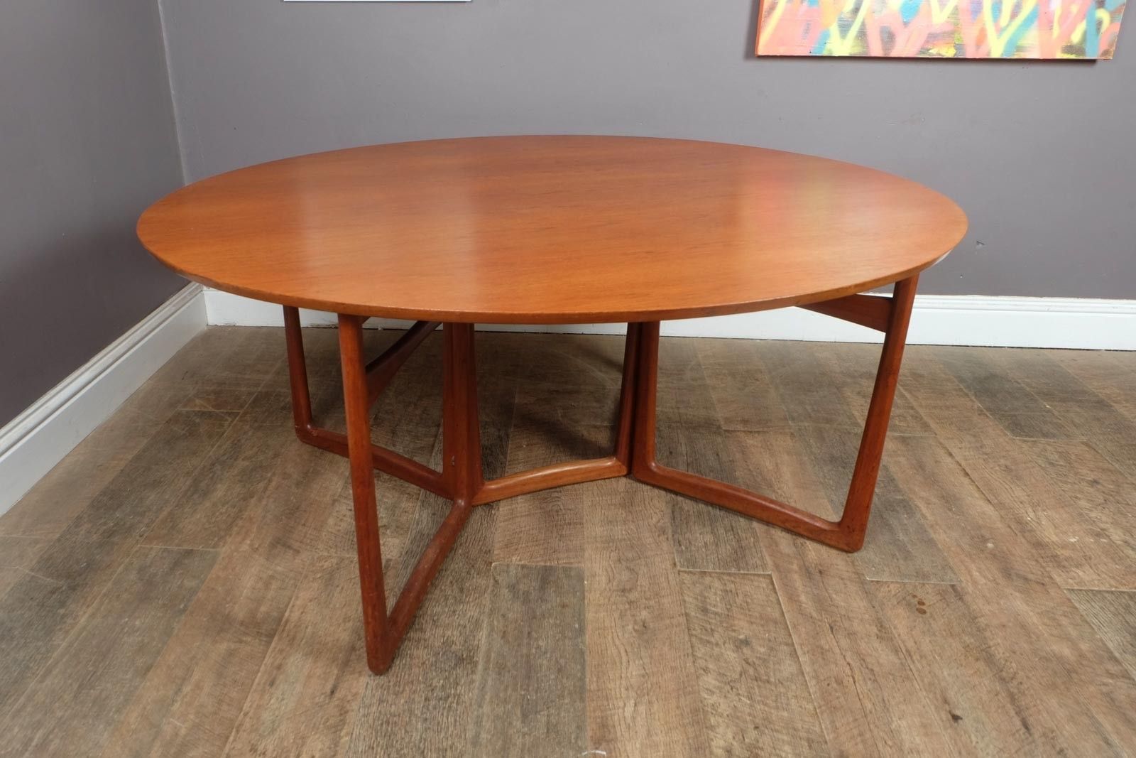 Peter Hvidt Teak Gateleg Drop Leaf Dining Table France & Son Danish Mid Century photo vintage