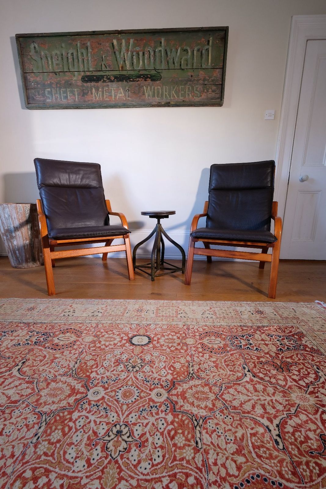 Pair Of Vintage Danish Stouby Bentwood Leather Lounge Chairs photo vintage