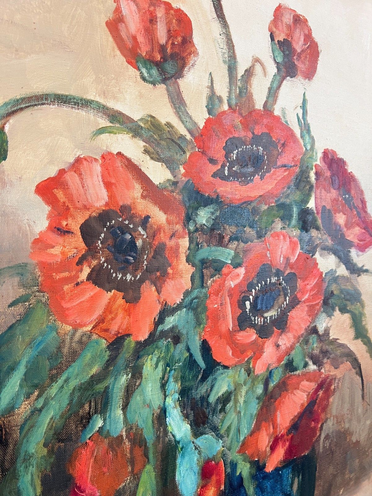 Vintage French Painting Floral Still Life Framed Artwork Signed Lot 4630 photo vinterior