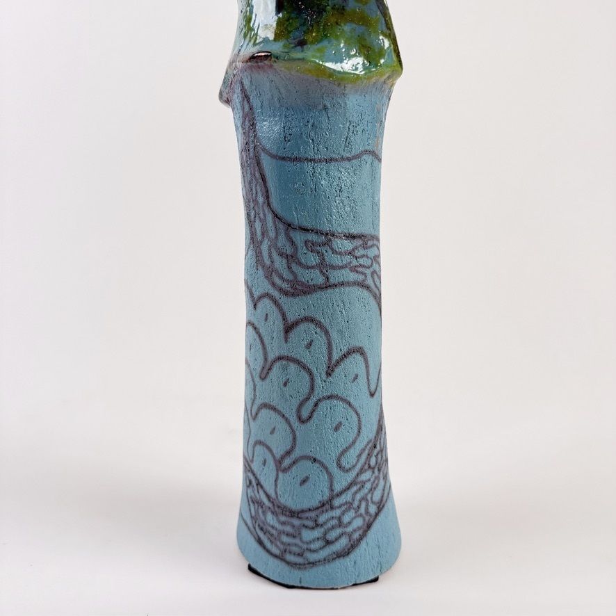 "Untitled 2024" Semi Refractory And Glazed Ceramic Sculpture By Alessandro Roma photo furniture