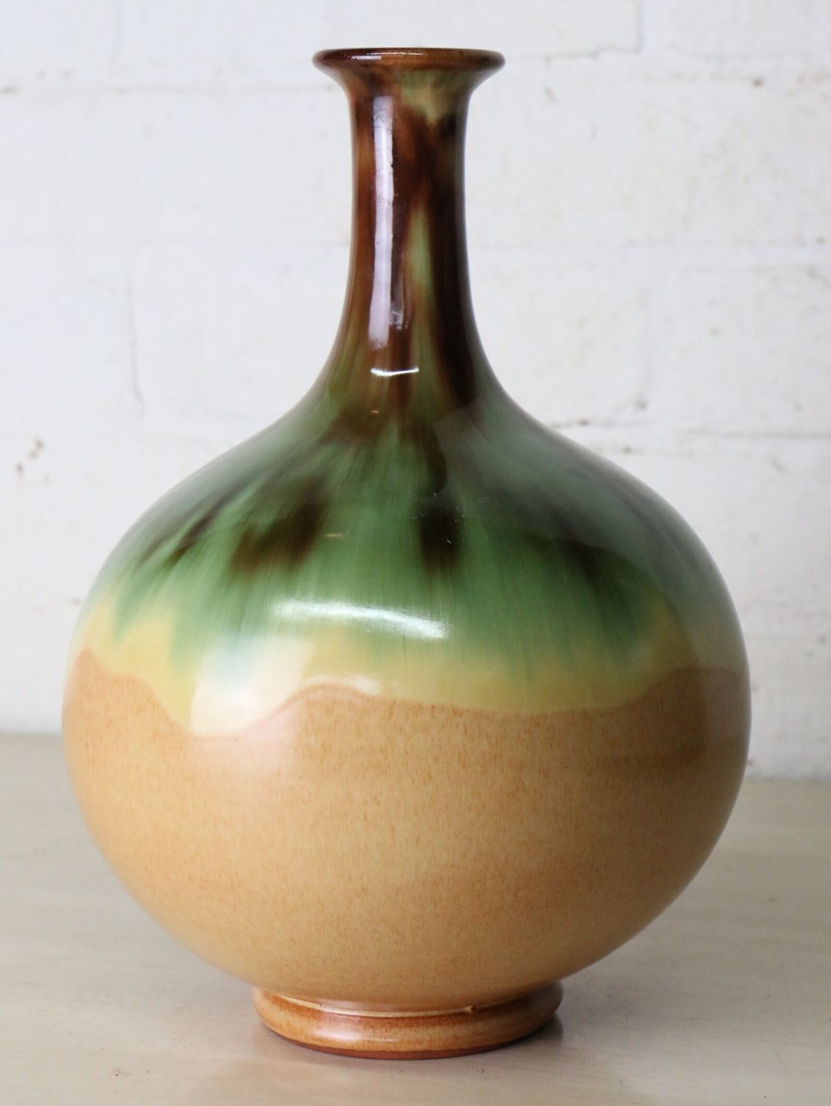 A Mid Century Modern Pottery Vase With A Phased Drip Glaze Type Finish Lovely Decorative Shape By Manuel Garcia Arroyo photo furniture