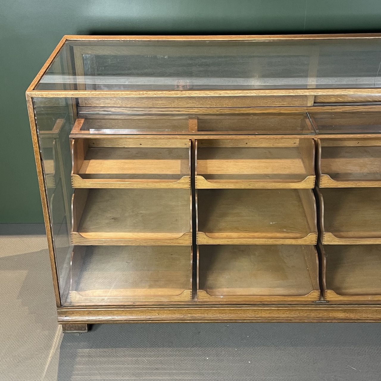 1988.0 1930s 12 Drawer Shop Counter, Vintage photo