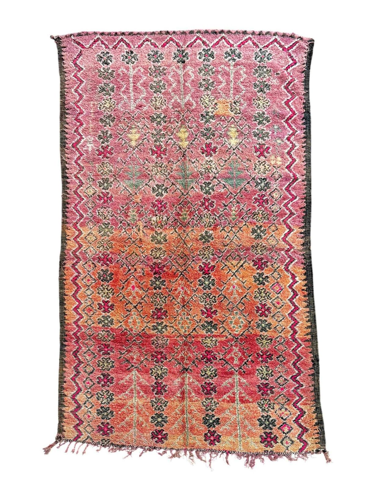 Boho Chic Moroccan Boujad Wool Rug 200x350 Cm  Handwoven Berber Carpet   Authentic Tribal Design photo furniture